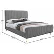 Pemberly Row Contemporary Contemporary Gray Velvet Queen Bed