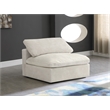 Pemberly Row Contemporary Cream Velvet Modular Armless Chair