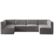 Pemberly Row Contemporary Soft Gray Velvet Modular Sectional