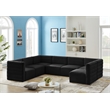 Pemberly Row Contemporary Soft Black Velvet Modular Sectional