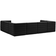Pemberly Row Contemporary Soft Black Velvet Modular Sectional
