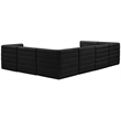 Pemberly Row Contemporary Soft Black Velvet Modular Sectional
