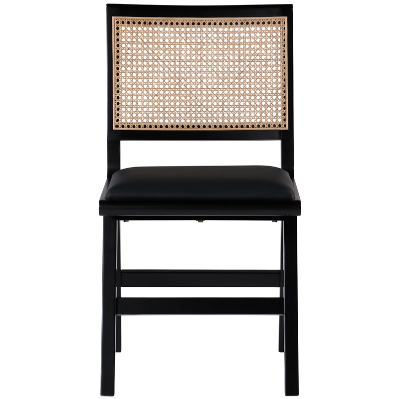 Pemberly Row Black Vegan Leather Dining Side Chair (Set of 2)