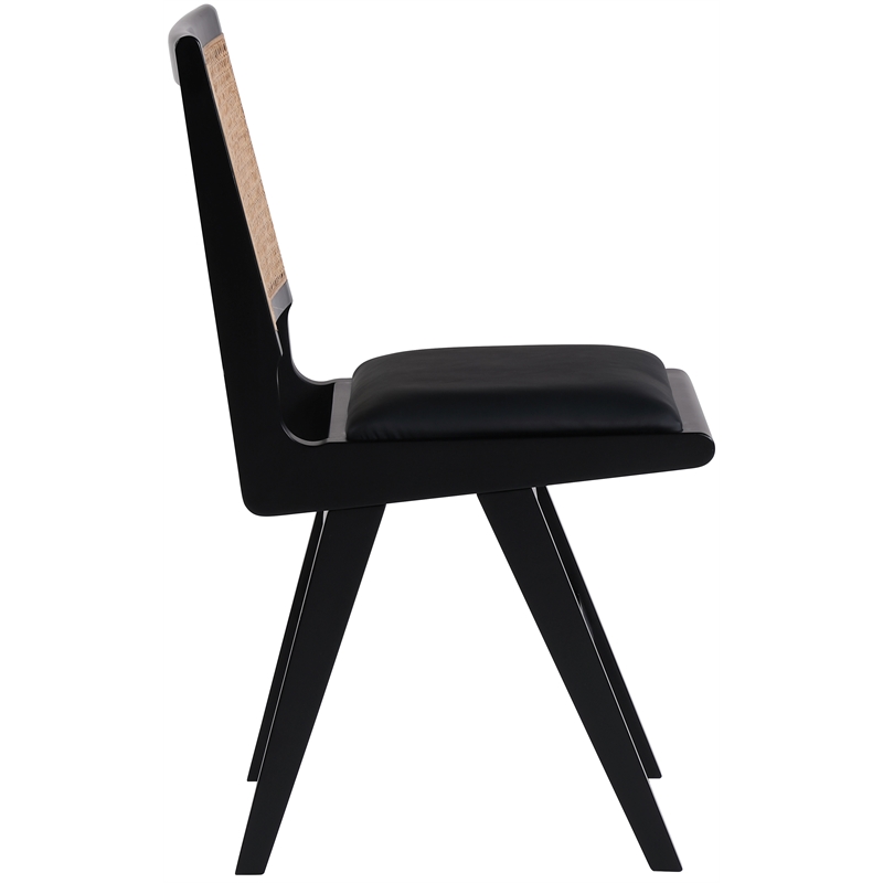 Pemberly Row Black Vegan Leather Dining Side Chair (Set of 2)
