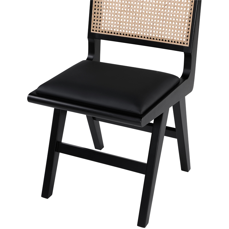 Pemberly Row Black Vegan Leather Dining Side Chair (Set of 2)