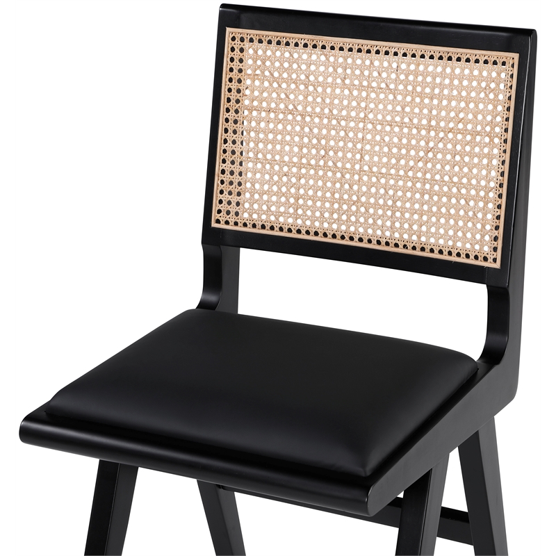 Pemberly Row Black Vegan Leather Dining Side Chair (Set of 2)