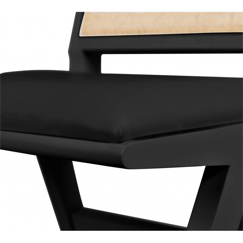 Pemberly Row Black Vegan Leather Dining Side Chair (Set of 2)