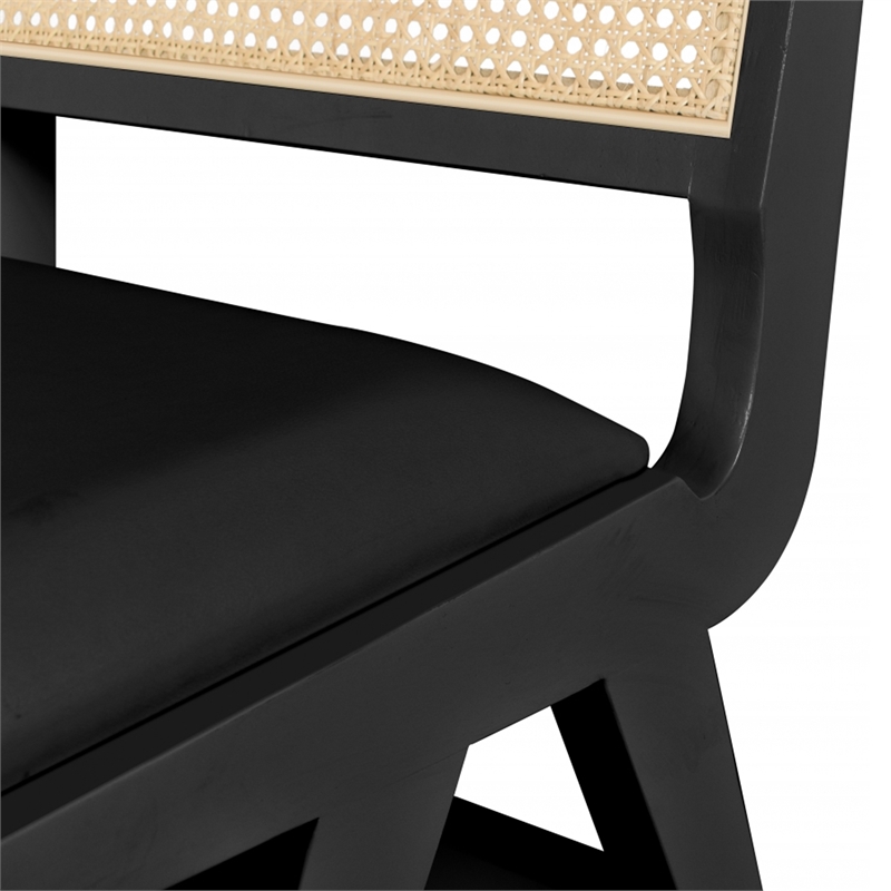 Pemberly Row Black Vegan Leather Dining Side Chair (Set of 2)