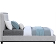 Pemberly Row Contemporary Gray Linen Textured Fabric Twin Bed