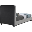 Pemberly Row Contemporary Gray Linen Textured Fabric Twin Bed