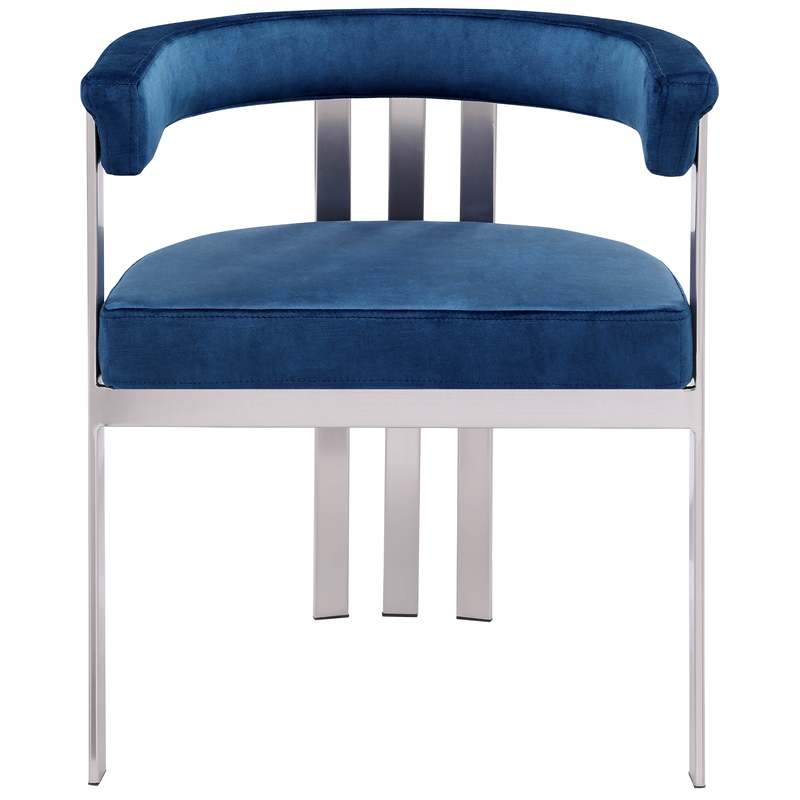 Pemberly Row Contemporary Navy Velvet Dining Chair (Set of 2)