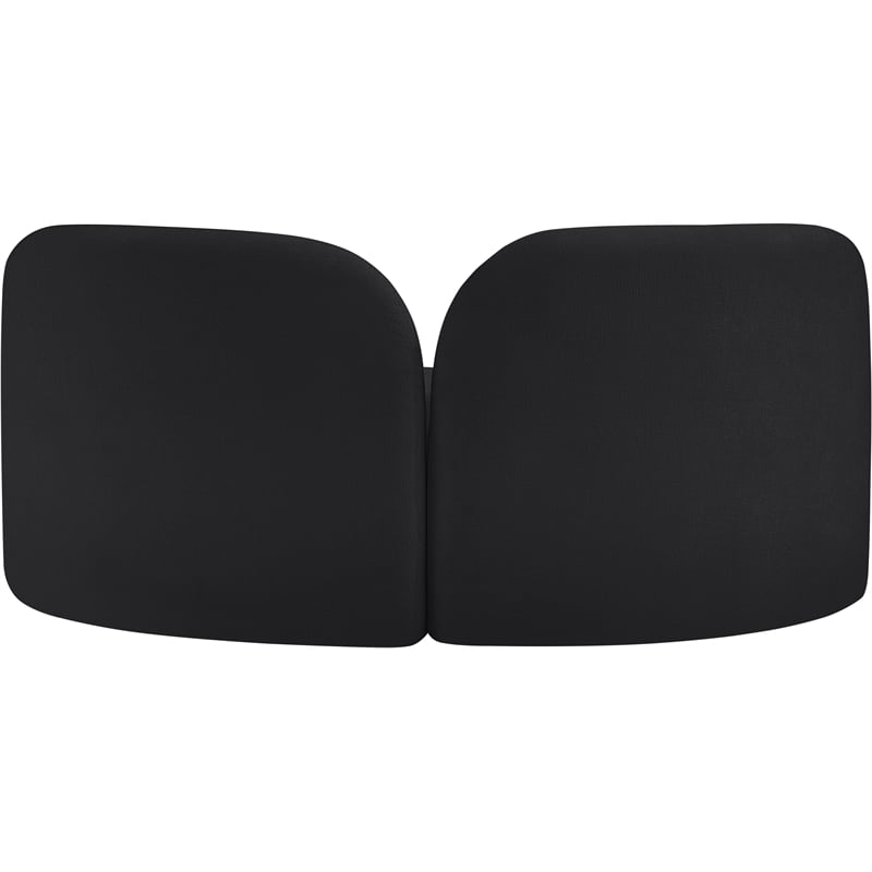 Pemberly Row Contemporary Soft Black Chenille Fabric Loveseat