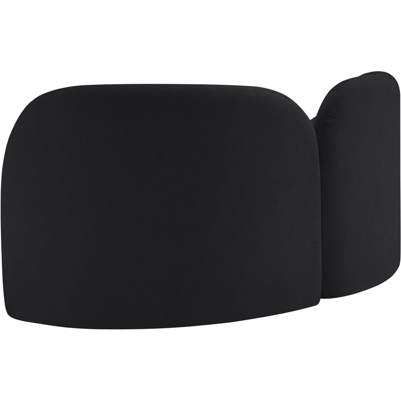 Pemberly Row Contemporary Soft Black Chenille Fabric Loveseat