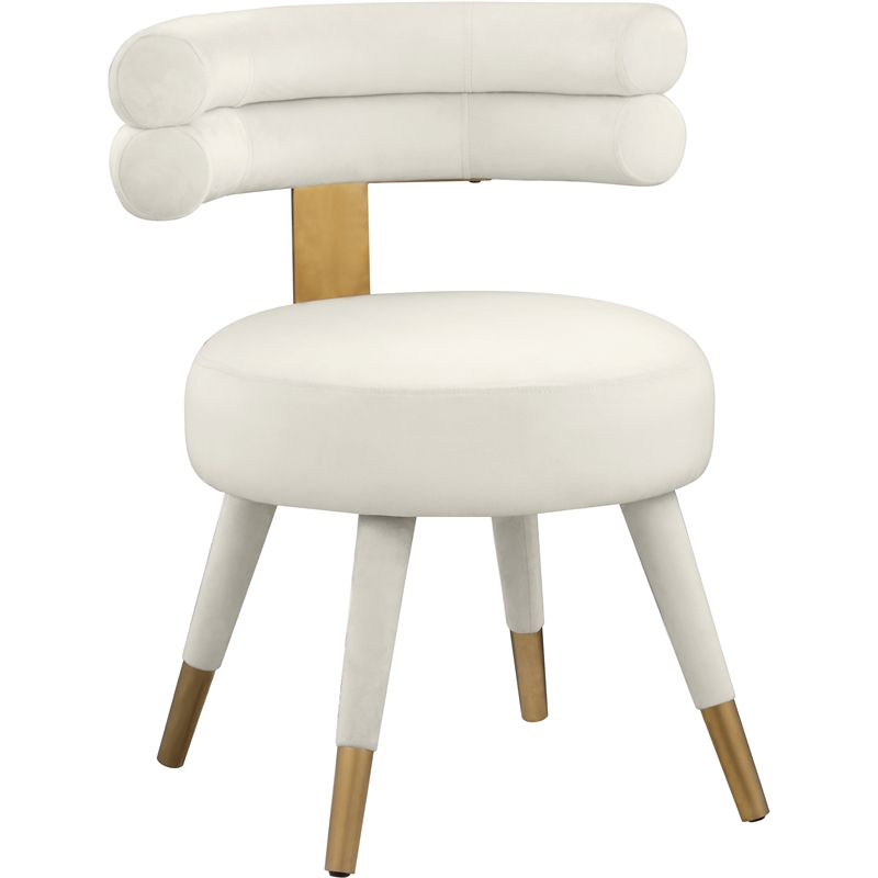Pemberly Row Contemporary Cream Velvet Dining Chair (Set of 2)