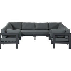 Pemberly Row Contemporary Gray Outdoor Patio Modular Sectional
