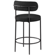 Pemberly Row Contemporary Black Boucle Fabric Stool (Set of 2)