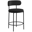 Pemberly Row Contemporary Black Boucle Fabric Stool (Set of 2)