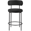 Pemberly Row Contemporary Black Boucle Fabric Stool (Set of 2)