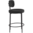 Pemberly Row Contemporary Black Boucle Fabric Stool (Set of 2)