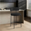 Pemberly Row Contemporary Black Boucle Fabric Stool (Set of 2)