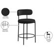 Pemberly Row Contemporary Black Boucle Fabric Stool (Set of 2)
