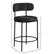 Pemberly Row Contemporary Black Boucle Fabric Stool (Set of 2)