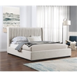 Pemberly Row Contemporary Beige Linen Textured Fabric King Bed