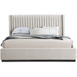 Pemberly Row Contemporary Beige Linen Textured Fabric King Bed