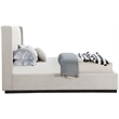 Pemberly Row Contemporary Beige Linen Textured Fabric King Bed