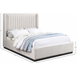 Pemberly Row Contemporary Beige Linen Textured Fabric King Bed