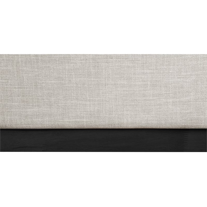 Pemberly Row Contemporary Beige Linen Textured Fabric King Bed