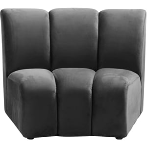 Pemberly Row Contemporary Upholstered Gray Velvet Modular Chair
