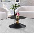 Pemberly Row Black and Gold Metal Hourglass Shaped Coffee Table