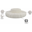 Pemberly Row Contemporary Cream Vegan Leather Modular Sectional