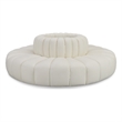 Pemberly Row Contemporary Cream Vegan Leather Modular Sectional
