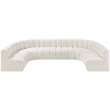 Pemberly Row Contemporary Cream Boucle Fabric Modular Sectional