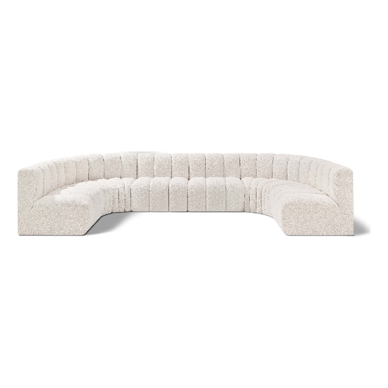 Pemberly Row Contemporary Cream Boucle Fabric Modular Sectional
