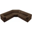 Pemberly Row Contemporary Brown Velvet Fabric Modular Sectional