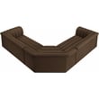 Pemberly Row Contemporary Brown Velvet Fabric Modular Sectional