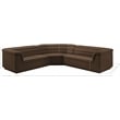 Pemberly Row Contemporary Brown Velvet Fabric Modular Sectional