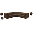 Pemberly Row Contemporary Brown Velvet Fabric Modular Sectional