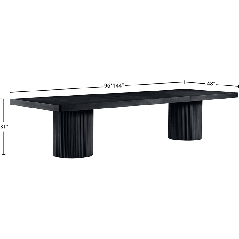 Pemberly Row Contemporary Black Acacia with Veneer Dining Table