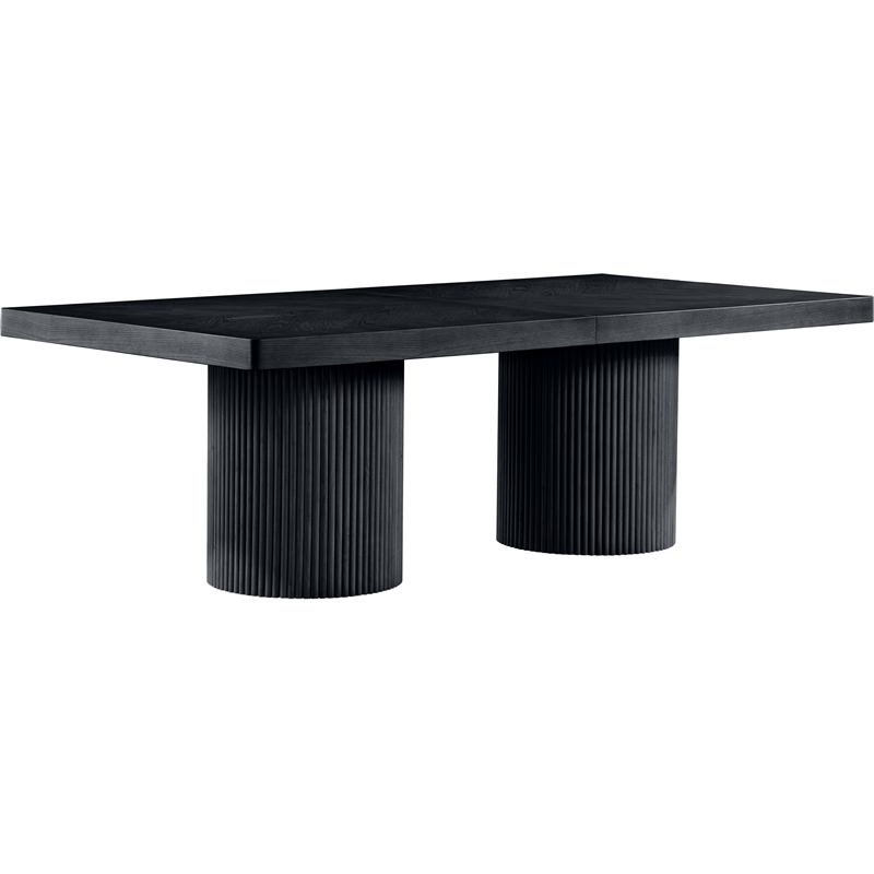 Pemberly Row Contemporary Black Acacia with Veneer Dining Table