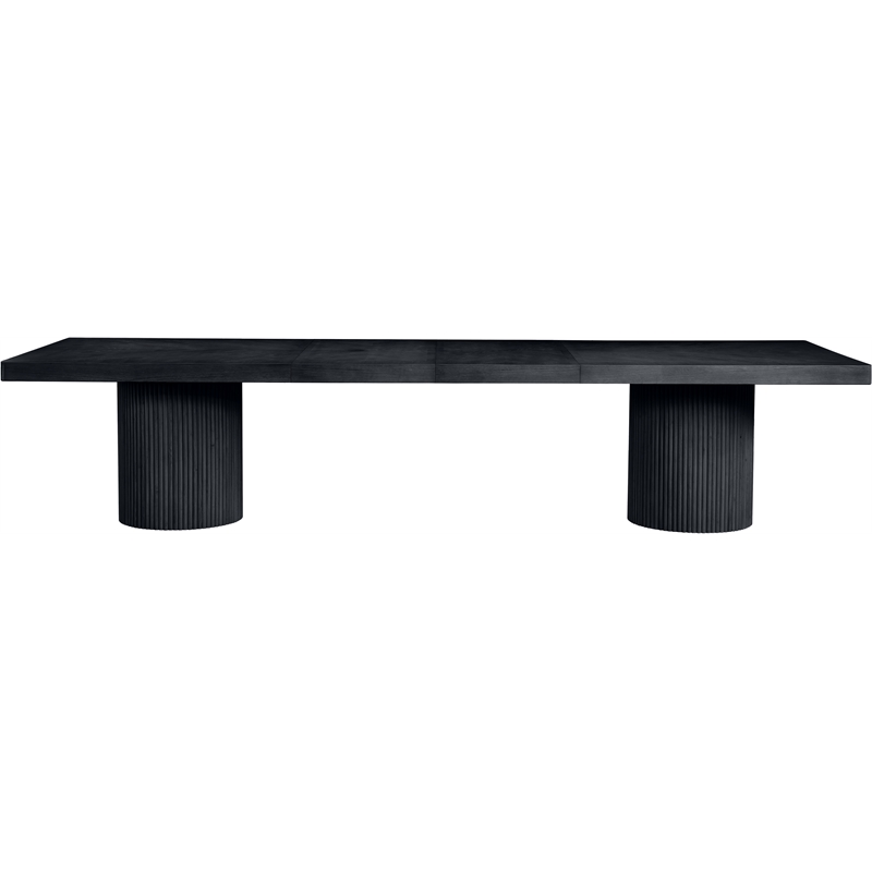 Pemberly Row Contemporary Black Acacia with Veneer Dining Table