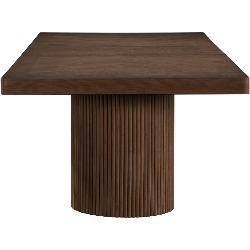 Pemberly Row Contemporary Brown Acacia with Veneer Dining Table