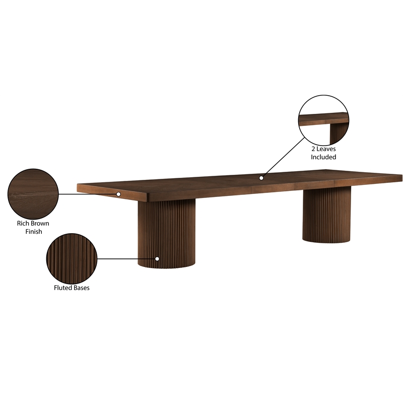 Pemberly Row Contemporary Brown Acacia with Veneer Dining Table