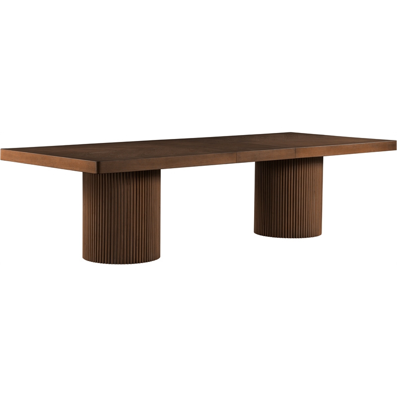 Pemberly Row Contemporary Brown Acacia with Veneer Dining Table