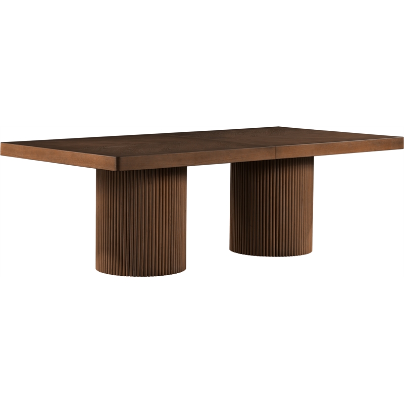Pemberly Row Contemporary Brown Acacia with Veneer Dining Table