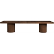 Pemberly Row Contemporary Brown Acacia with Veneer Dining Table