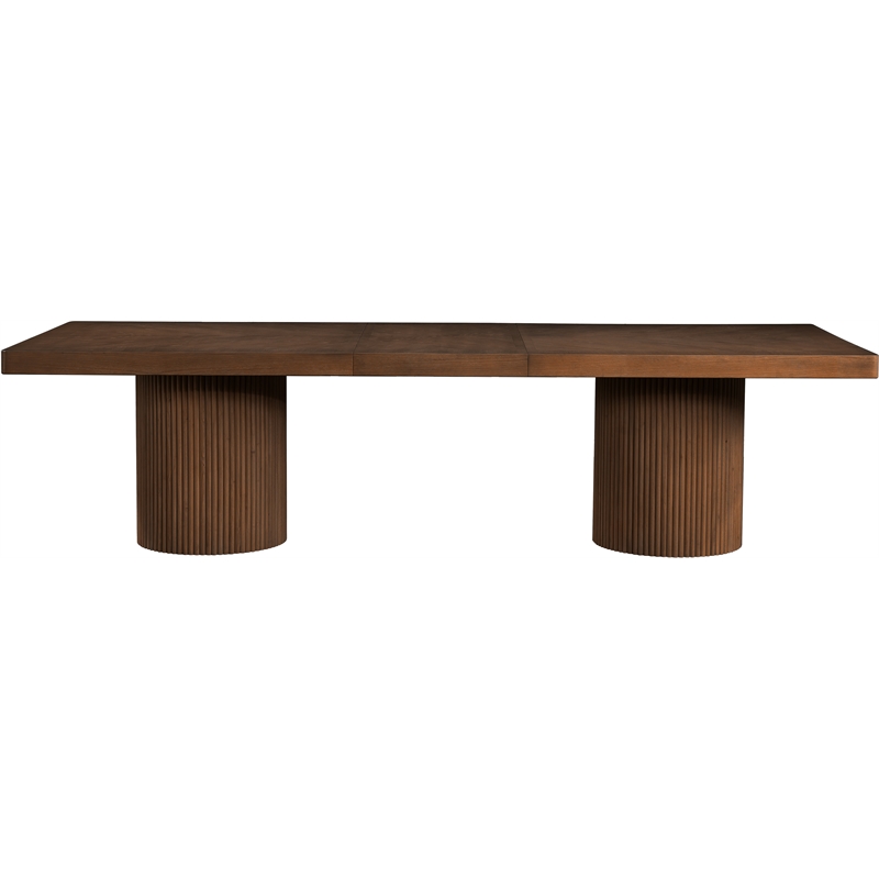 Pemberly Row Contemporary Brown Acacia with Veneer Dining Table